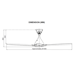 KDK 56" 4 ABS BLADE R/CONTROL CEILING FAN WITH DC MOTOR - ELEGANT GREY | K14RH-EY